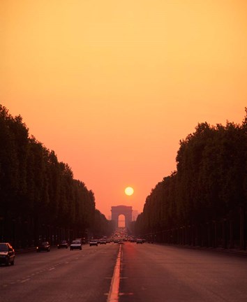 Framed Arc de Triomphe at Sunset, Paris, France Print