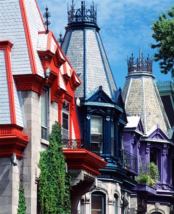 Framed Victorian Houses Print