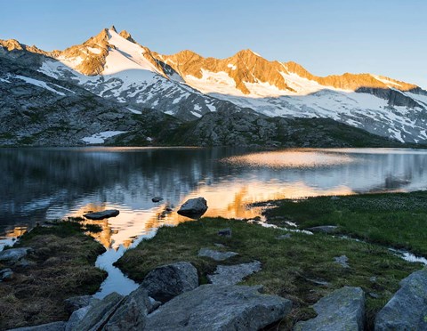 Framed Sunrise at Lake Gerlos Print