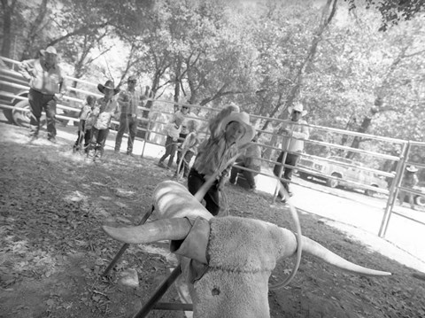 Framed Littlest Cowboys: Dad&#39;s Watching Print