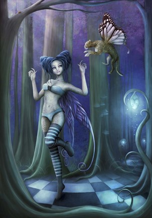 Framed Whimsy Cats Print