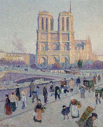 Framed Quai Saint-Michel And Notre-Dame, Paris 1901 Print
