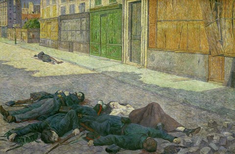 Framed Street In Paris In May, 1871 Print