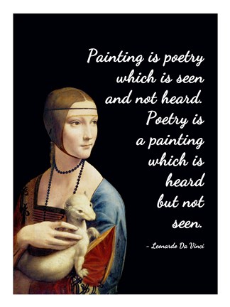 Framed Painting is Poetry - Da Vinci Quote 1 Print