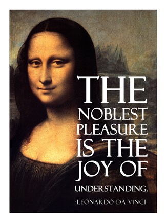 Framed Noblest Pleasure -Da Vinci Quote Print