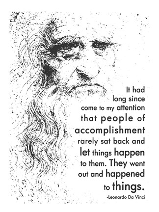 Framed People of Accomplishment -Da Vinci Quote Print