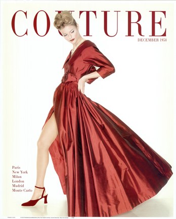 Framed Couture December 1954 Print
