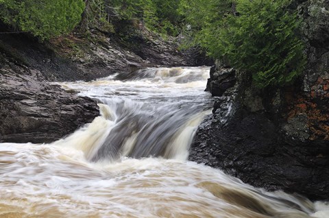 Framed Lake Superior Rushing Water Print
