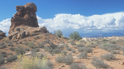 Framed Rocky Landscape Under Blue Sky 16 Print