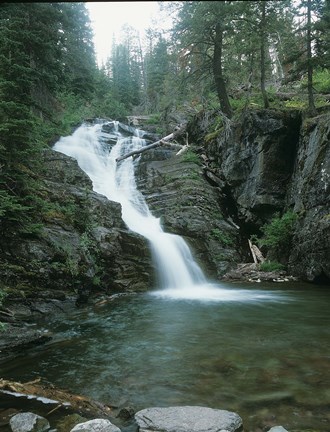 Framed Glacier National Park Waterfall 8 Print