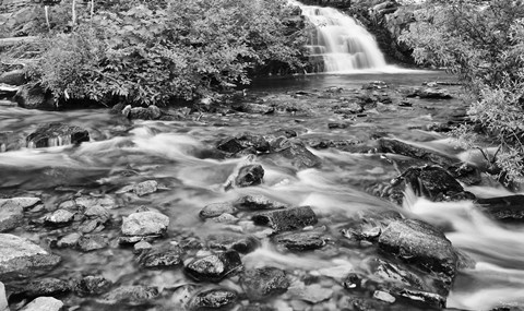 Framed Water Rushing Over Rocks Print