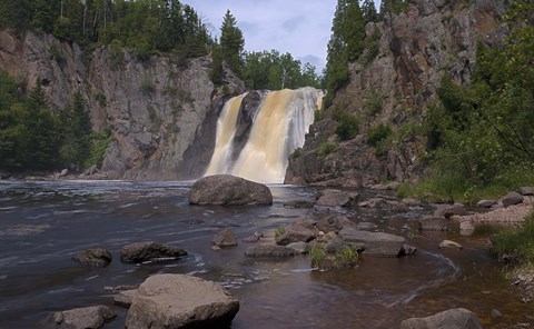 Framed North Shore Waterfall And Lake I Print