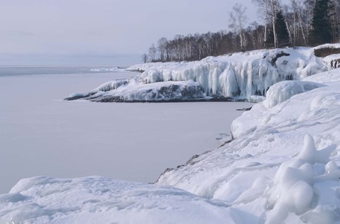 Framed Lake Superior Snow 23 Print
