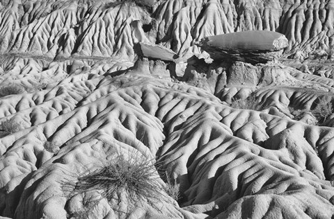 Framed Ridged Land Rocks Black And White Print