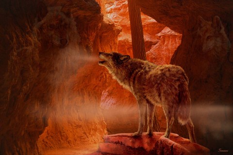 Framed Spirits Of Mist Canyon Print