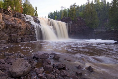 Framed North Shore Rocky Waterfall View I Print