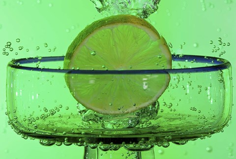 Framed Margarita Glass And Lemon Splash Print