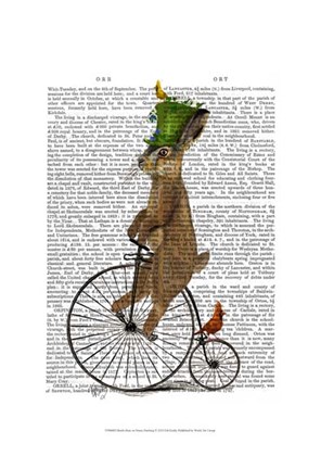 Framed March Hare on Penny Farthing Print