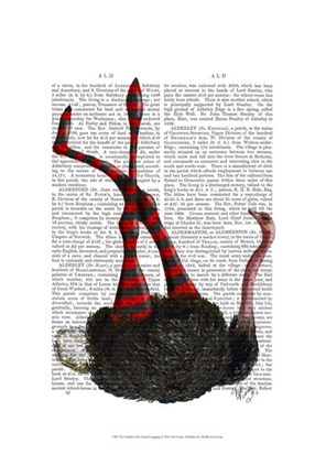 Framed Ostrich with Striped Leggings Print