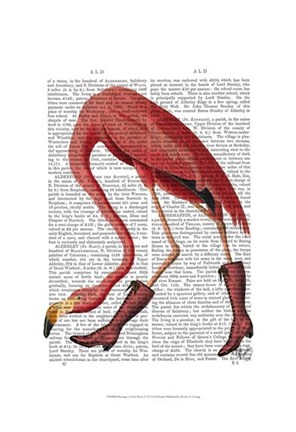 Framed Flamingo in Pink Boots Print