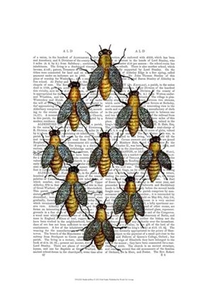 Framed Medieval Bees Print
