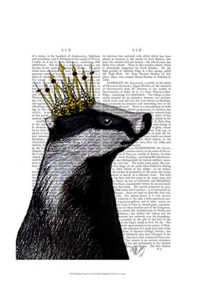 Framed Badger King I Print