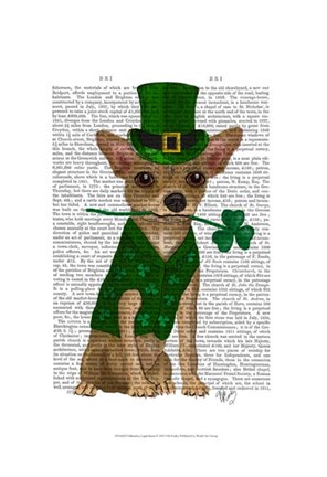 Framed Chihuahua Leprechaun Print