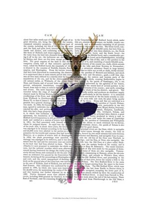 Framed Ballet Deer in Blue I Print