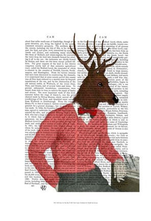 Framed Deer At The Bar Print