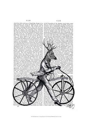 Framed Dandy Deer on Vintage Bicycle Print