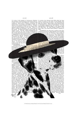 Framed Dalmatian and Brimmed Black Hat Print