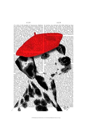 Framed Dalmatian With Red Beret Print