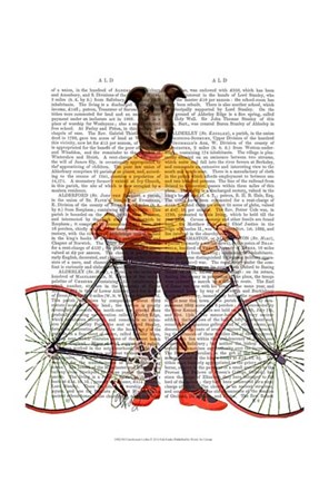 Framed Greyhound Cyclist Print