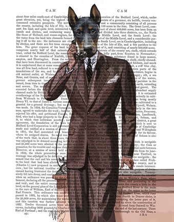 Framed Doberman on Phone Print