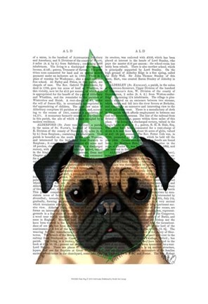 Framed Party Pug Print