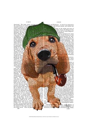 Framed Bloodhound Sherlock Holmes Print