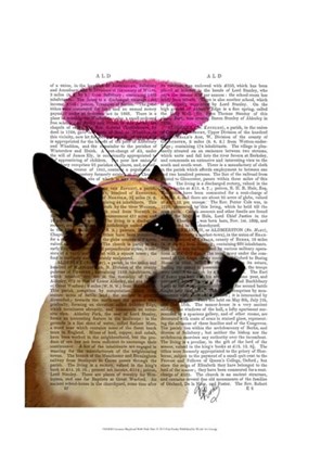 Framed German Shepherd With Pink Halo Print