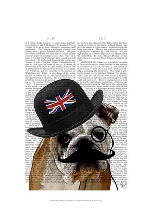 Framed British Bulldog and Bowler Hat Print
