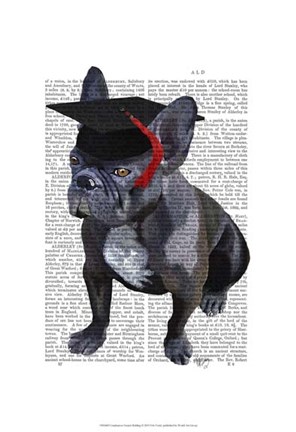 Framed Graduation French Bulldog Print