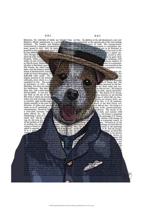 Framed Jack Russell in Boater Print