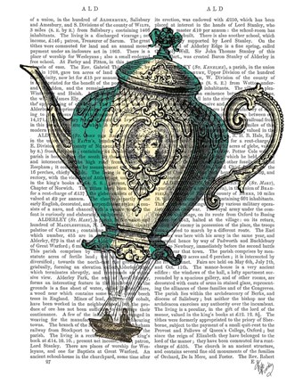 Framed Flying Teapot 1 Green and Yellow Print