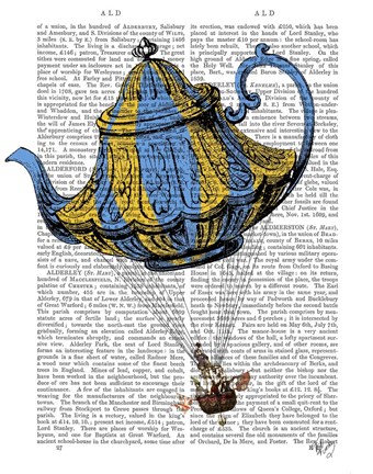 Framed Flying Teapot 3 Blue and Yellow Print