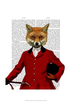 Framed Fox Hunter 2 Portrait Print
