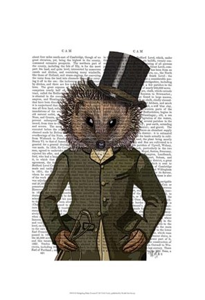 Framed Hedgehog Rider Portrait Print