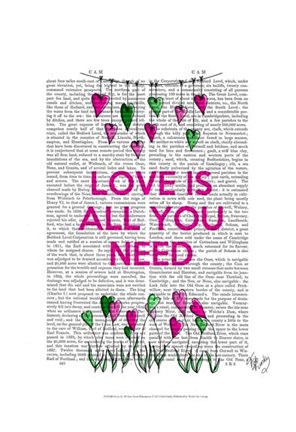 Framed Love Is All You Need Illustration Print