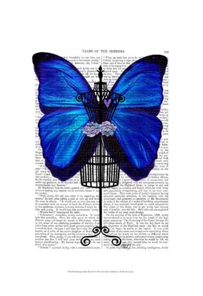 Framed Mannequin Blue Butterfly Print