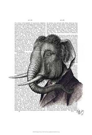 Framed Elephant Portrait Print
