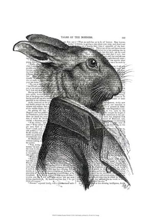 Framed Rabbit Portrait Profile Print