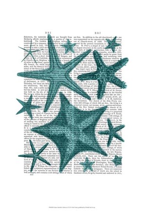 Framed Green Starfish Collection Print