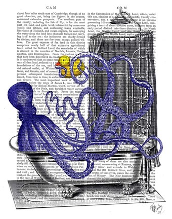 Framed Octopus in Bath Print